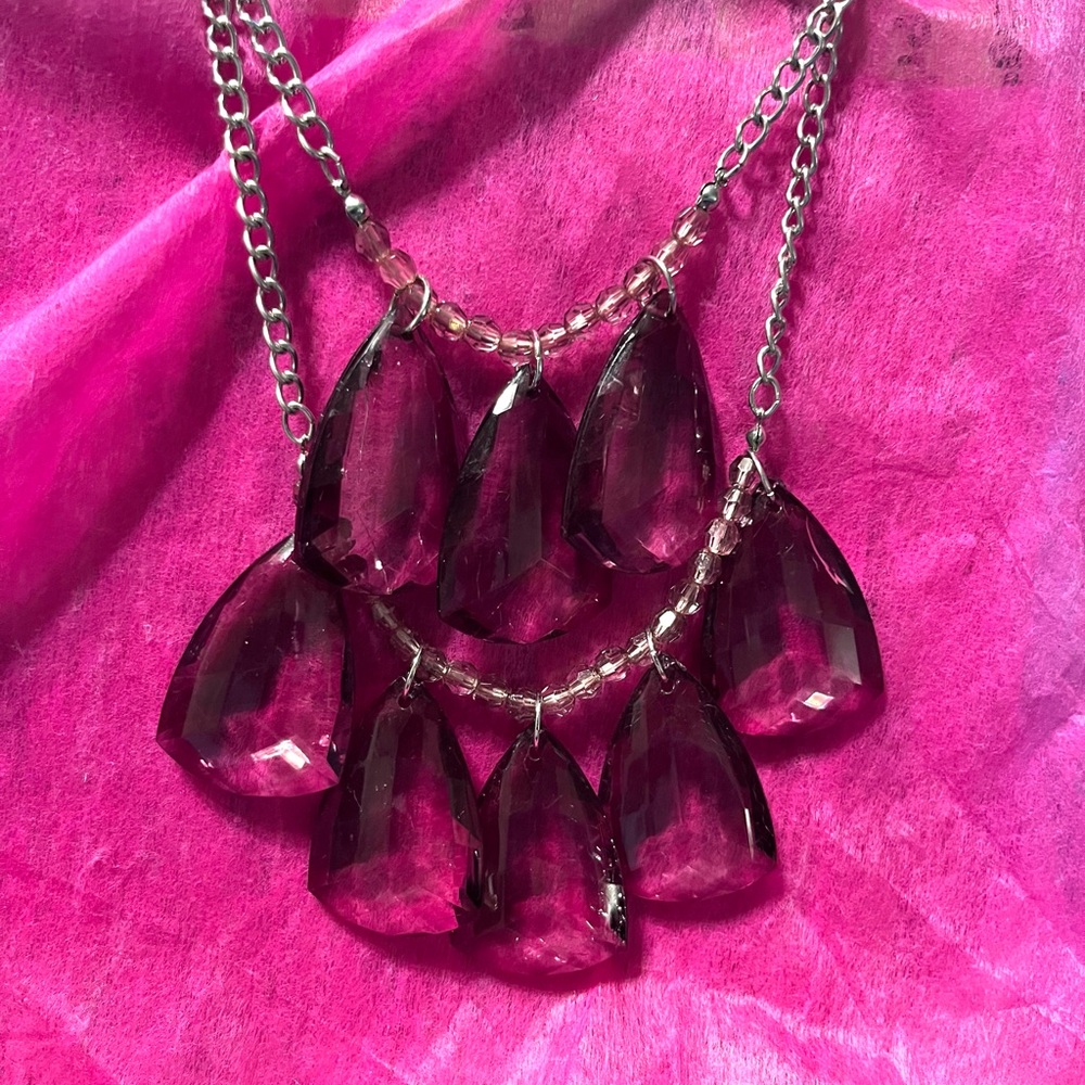 Rue21 black faceted double layer Teardrop Necklace - Picture 11 of 11